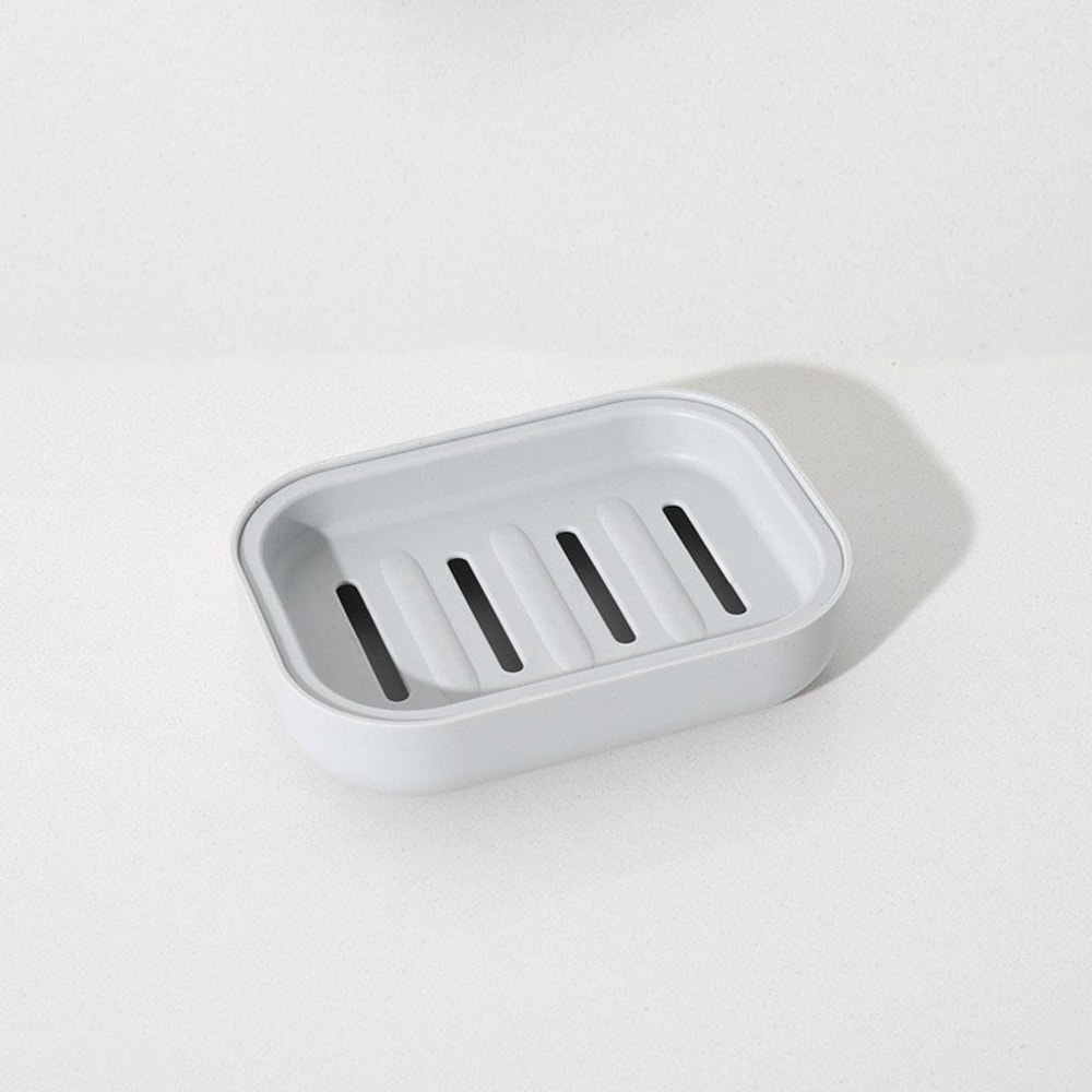 Square Plastic Storage Box With Drainage Cover Portable DoubleLayer Soap Dish For Travel And Bathro 7