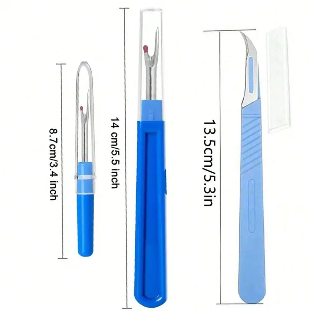 Blue Sewing Seam Ripper Kit Thread Unpicker Cutter Embroidery And Needlework Tool For Stitch Remova 4