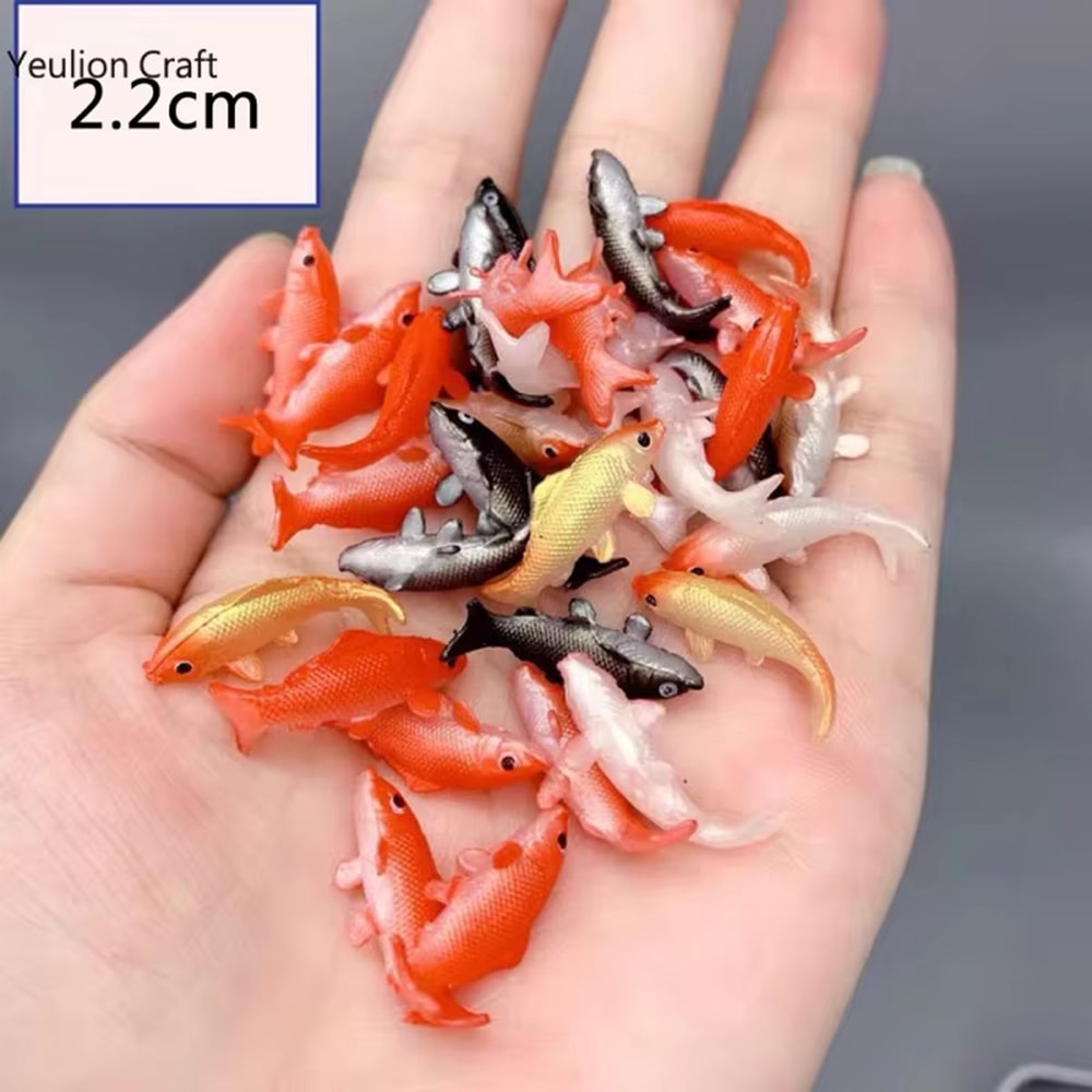 Soft PVC Goldfish Models Set For Epoxy Filling Crystal Ocean Resin 3D Mini Fish Modeling Filler 5