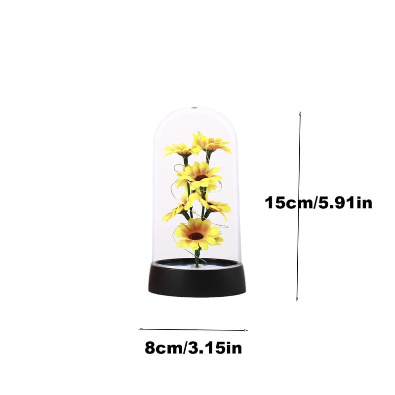 Eternal Flower Gift Small Sunflower Plastic Set Perfect for Graduation, Valentines Day, Mothers Day, and Birthday