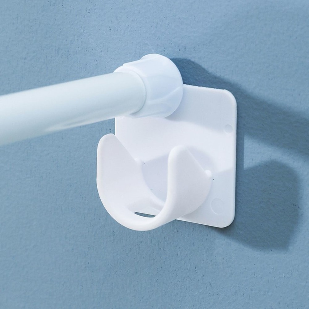 Adjustable Curtain Rod Bracket Holders Hooks Self-adhesive Punch-free Curtain Fixing Clip Household Pole Support