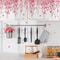 Cherry Blossom Pink Flower Vine Wall Sticker For Bedroom Living Room Home Decor 2