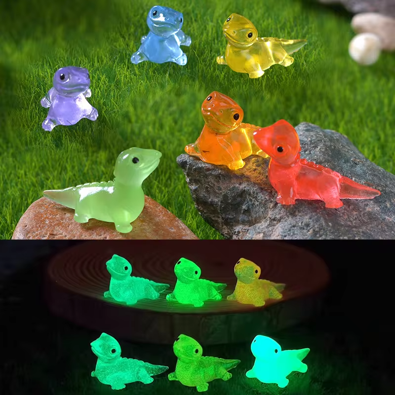 Miniature Lizards Glow At Dark Lizard Vivarium DIY Accessories Fairy Garden Decoration Animal Figur 0