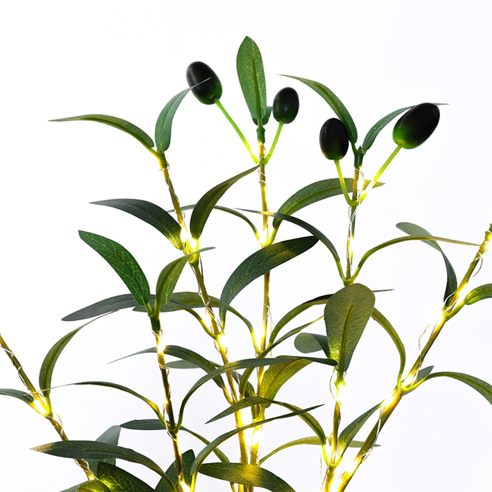 DIY Handcrafted Olive Branch LED Light Artificial Plant Night Light For Home Office Desk Counter De 3