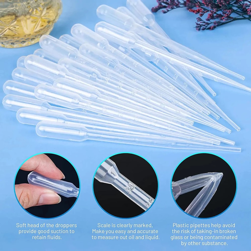 Graduated Laboratory Pipette Plastic Disposable Liquid Dropper Makeup Tools Equipment Straw