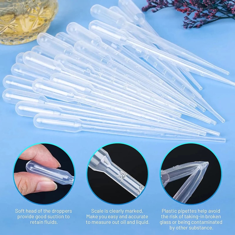 Graduated Laboratory Pipette Plastic Disposable Liquid Dropper Makeup Tools Equipment Straw