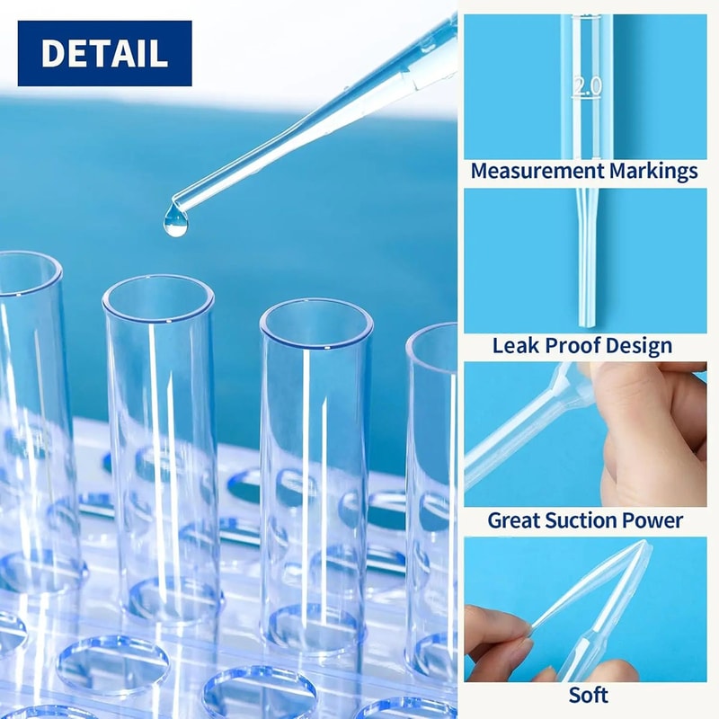 Graduated Laboratory Pipette Plastic Disposable Liquid Dropper Makeup Tools Equipment Straw