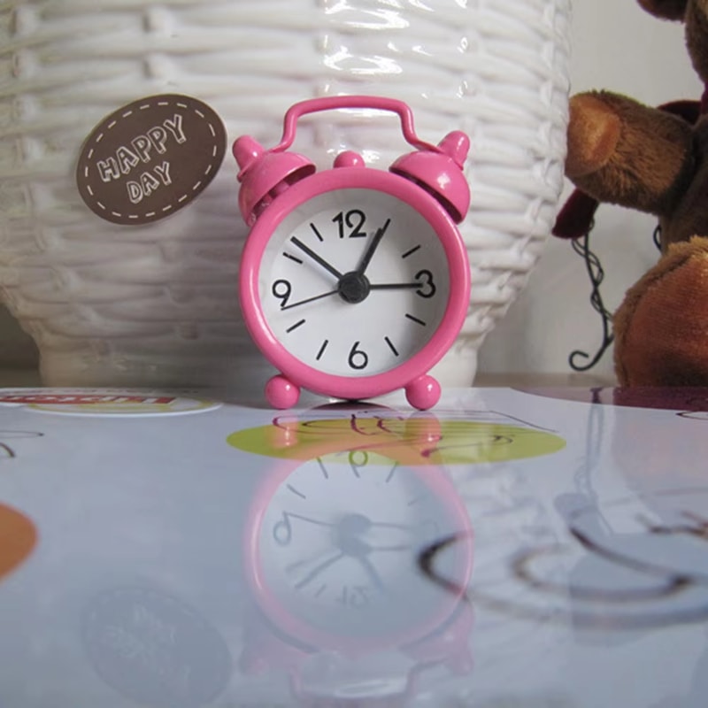 Multicolor Electronic Small Alarm Clock Creative Cute Mini Metal Table Alarm Morning Clock 3
