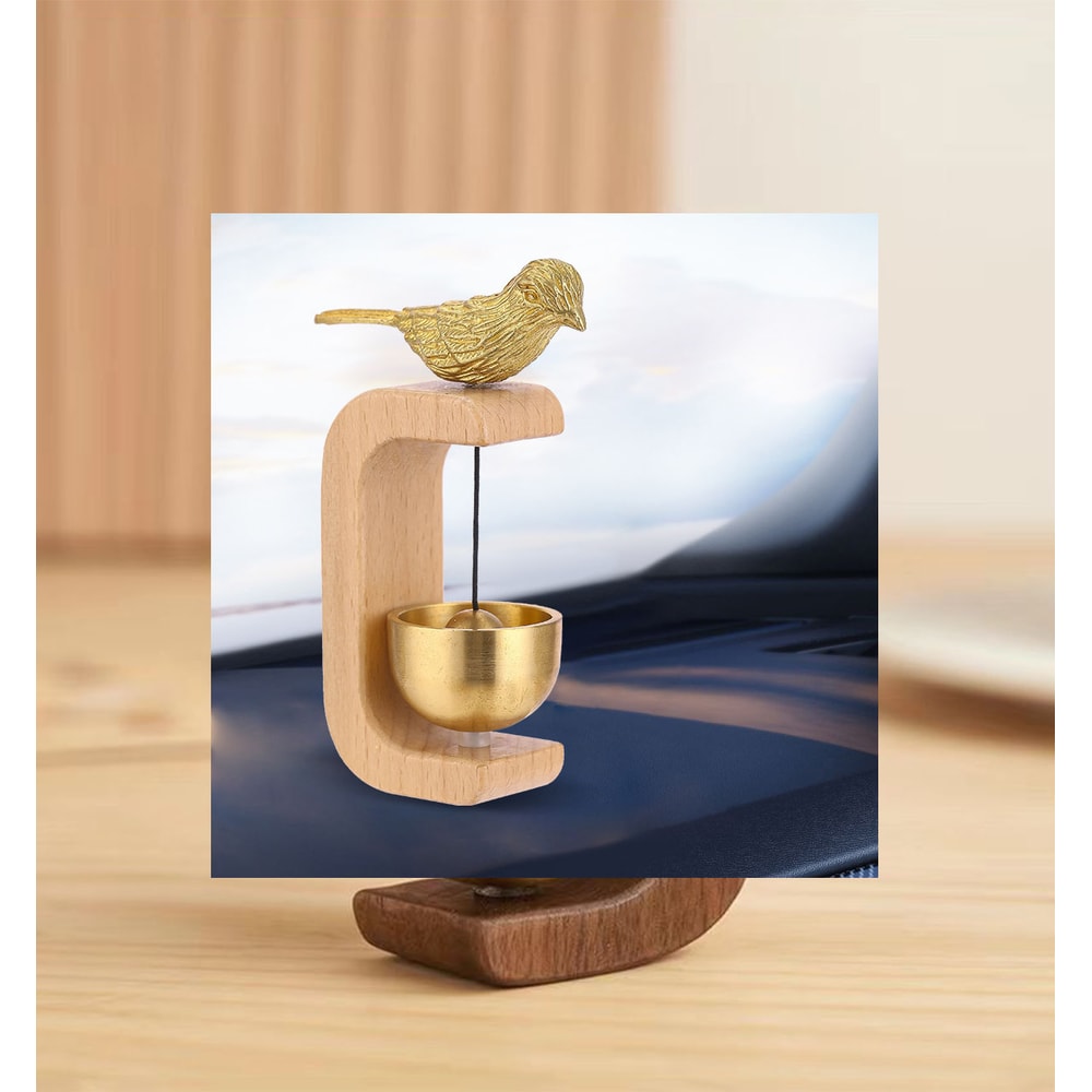 Decorative Wooden Wind Chimes Wireless Doorbell for Home Entrance Opening Hanging Wind Bell