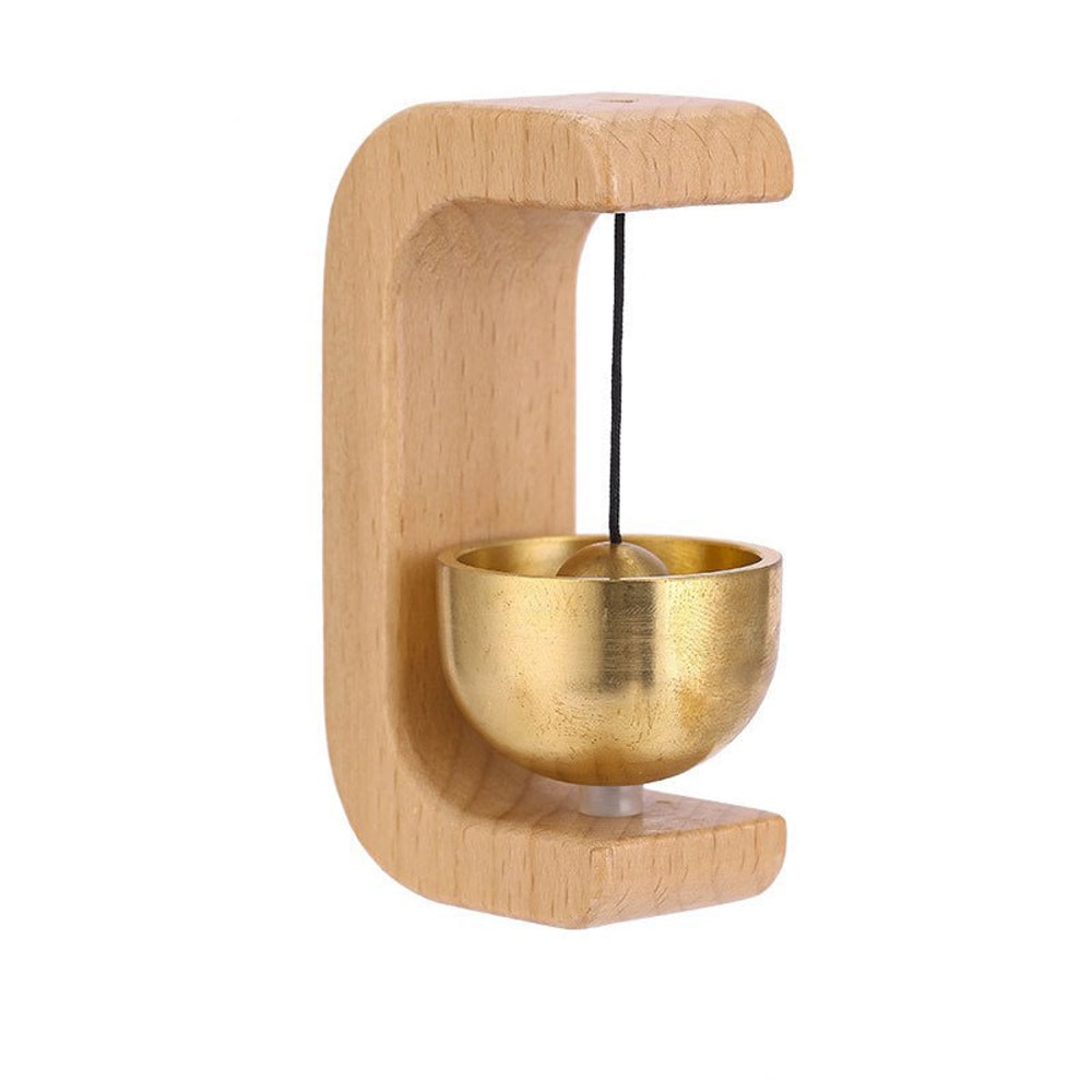 Decorative Wooden Wind Chimes Wireless Doorbell for Home Entrance Opening Hanging Wind Bell