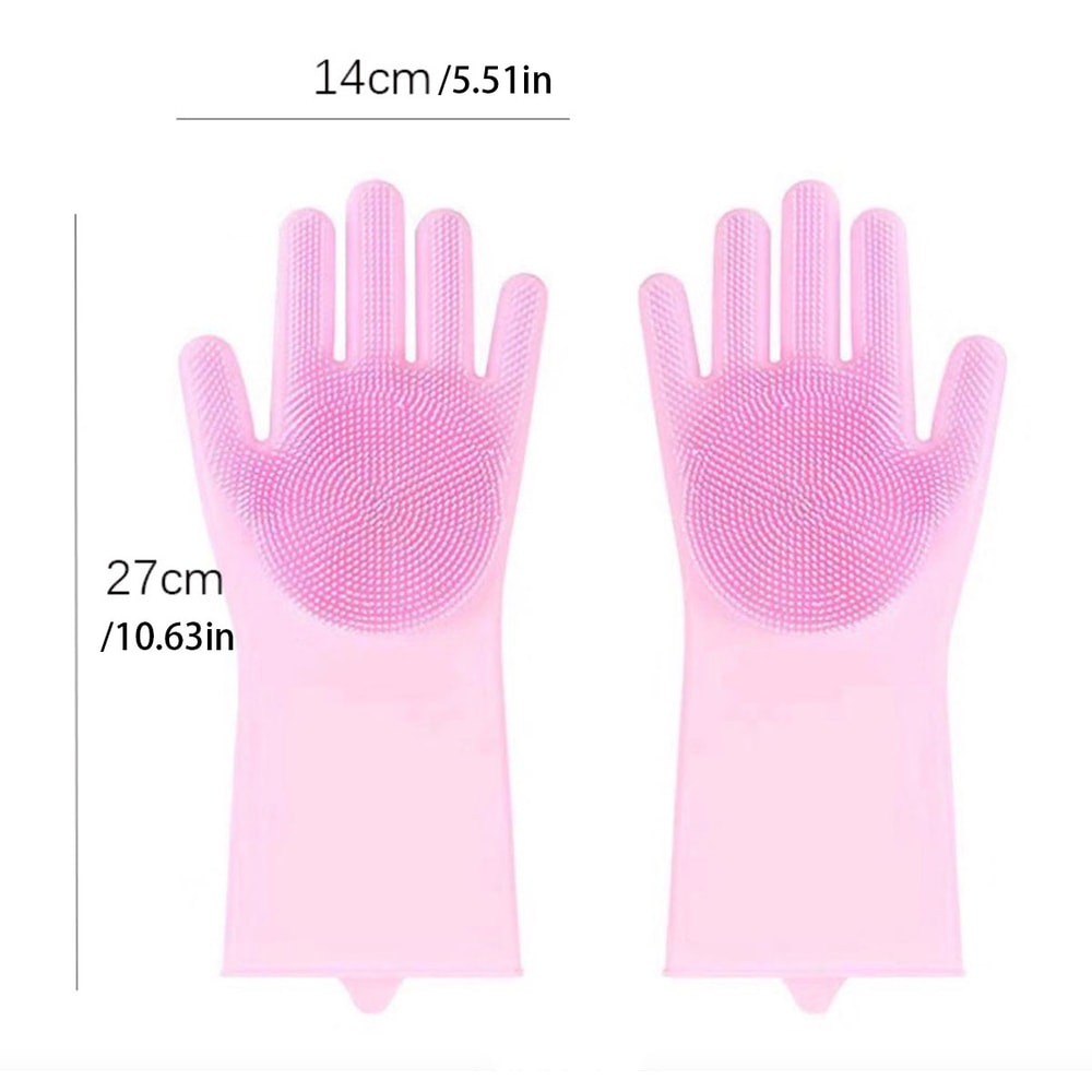 Magic Silicone Rubber Dishwashing Gloves Household Sponge Scrubber Kitchen Cleaning Tools Dish Wash 5