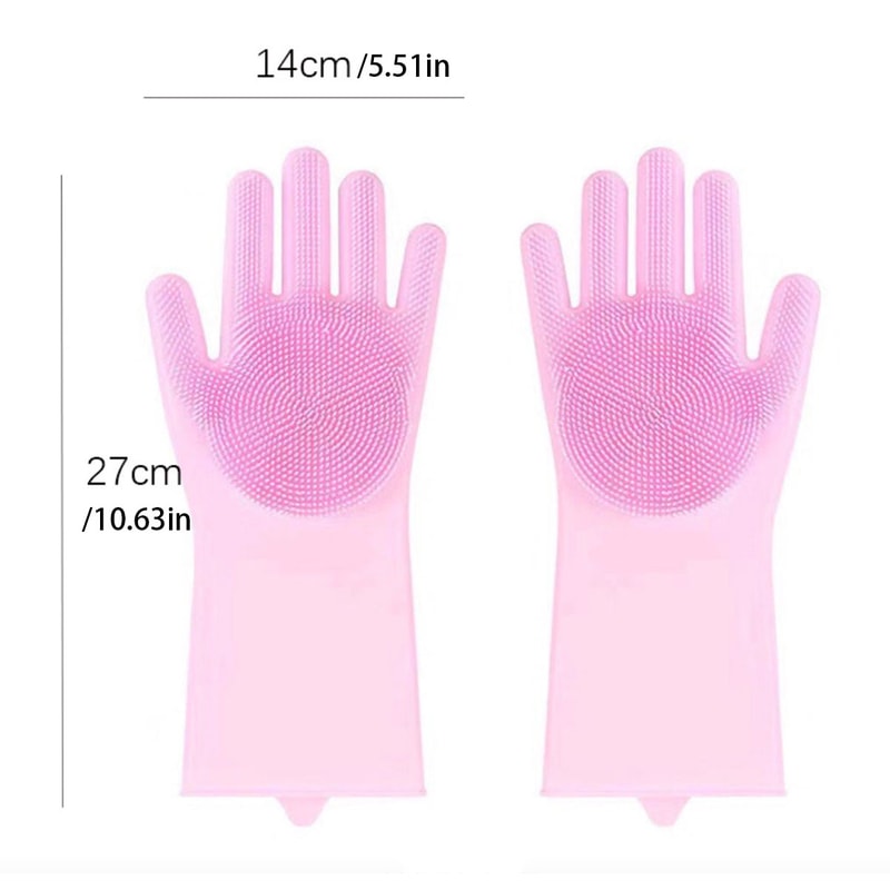 Magic Silicone Rubber Dishwashing Gloves Household Sponge Scrubber Kitchen Cleaning Tools Dish Wash 5
