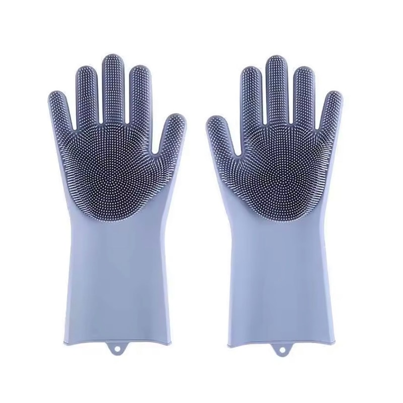 Magic Silicone Rubber Dishwashing Gloves Household Sponge Scrubber Kitchen Cleaning Tools Dish Wash 8