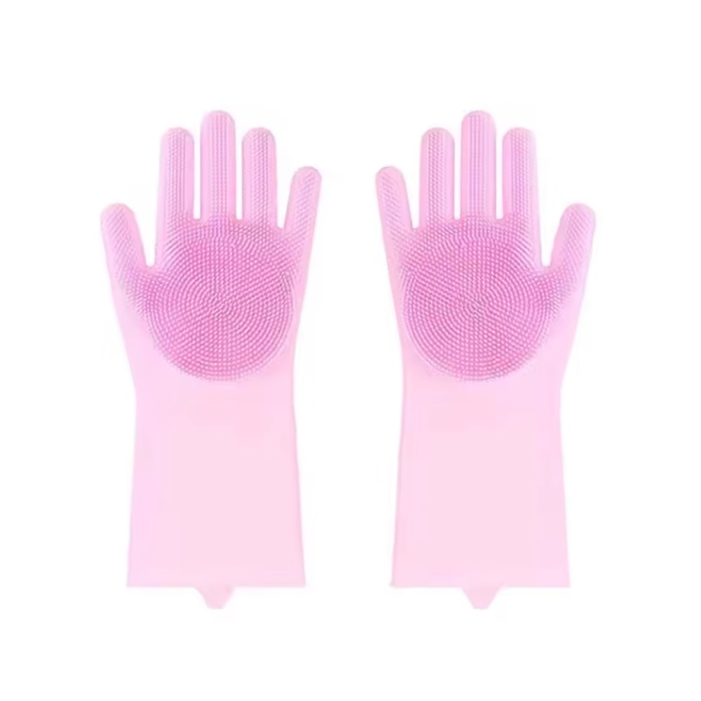 Magic Silicone Rubber Dishwashing Gloves Household Sponge Scrubber Kitchen Cleaning Tools Dish Wash 6