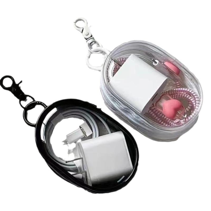 Multifunctional Clear Storage Box For Data Cable Outdoor Travel Headset Round Storage Bag For Cable 7