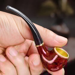 high quality new design classic solid tobacco pipe vintage smoking accessories durable free smoke pipe