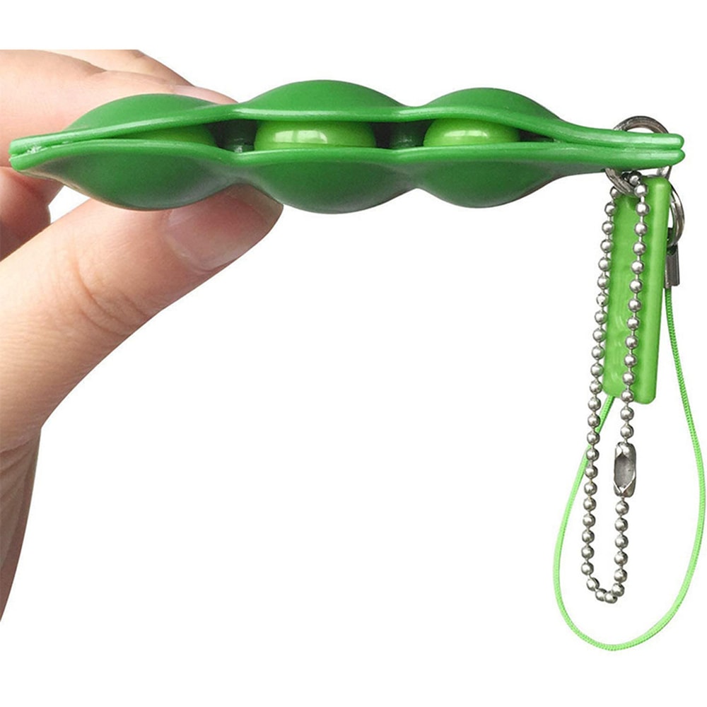Decompression Fidget Toys Edamame Squishy Beans Squeeze Peas Keychain Cute Stress Relief Adult Toy 2