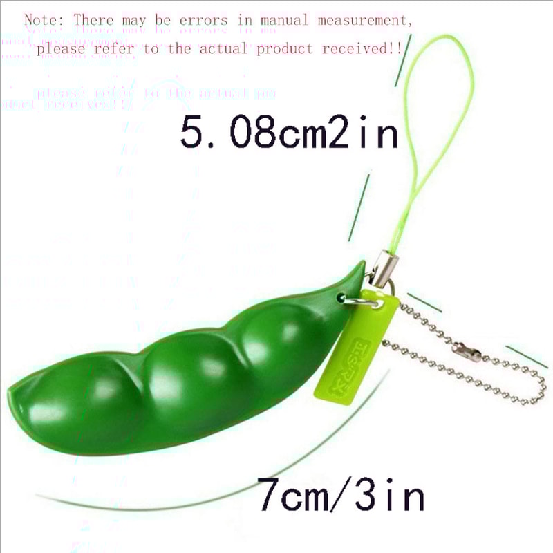 Decompression Fidget Toys Edamame Squishy Beans Squeeze Peas Keychain Cute Stress Relief Adult Toy 6