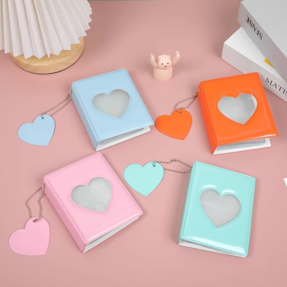 Heart Love Hollow Photocard Holder Album Pockets Mini Card Binder for Idol Pictures Storage Case