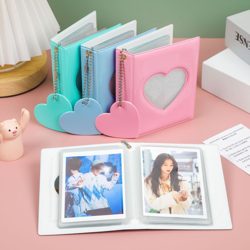Heart Love Hollow Photocard Holder Album Pockets Mini Card Binder for Idol Pictures Storage Case