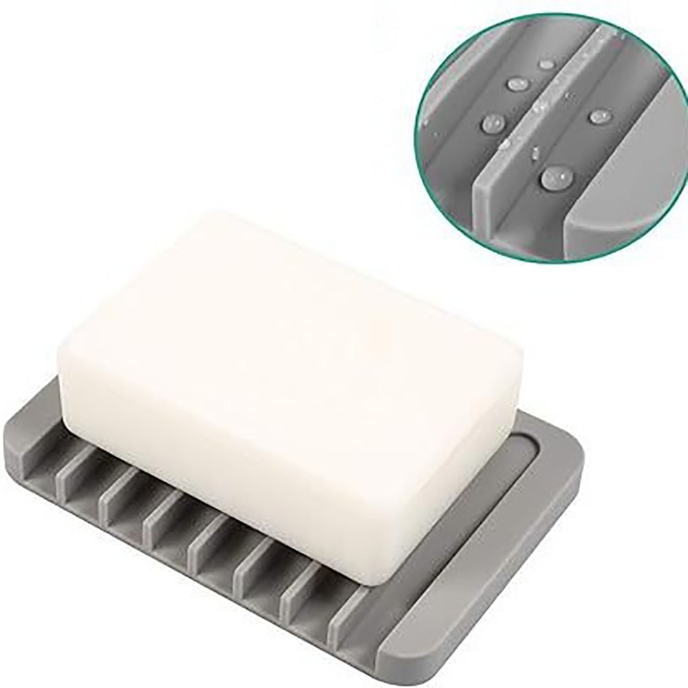Durable Silicone Soap Holder Tray Soap Box Storage Plate For Bathroom Sink Draining Sponge Shower A 0