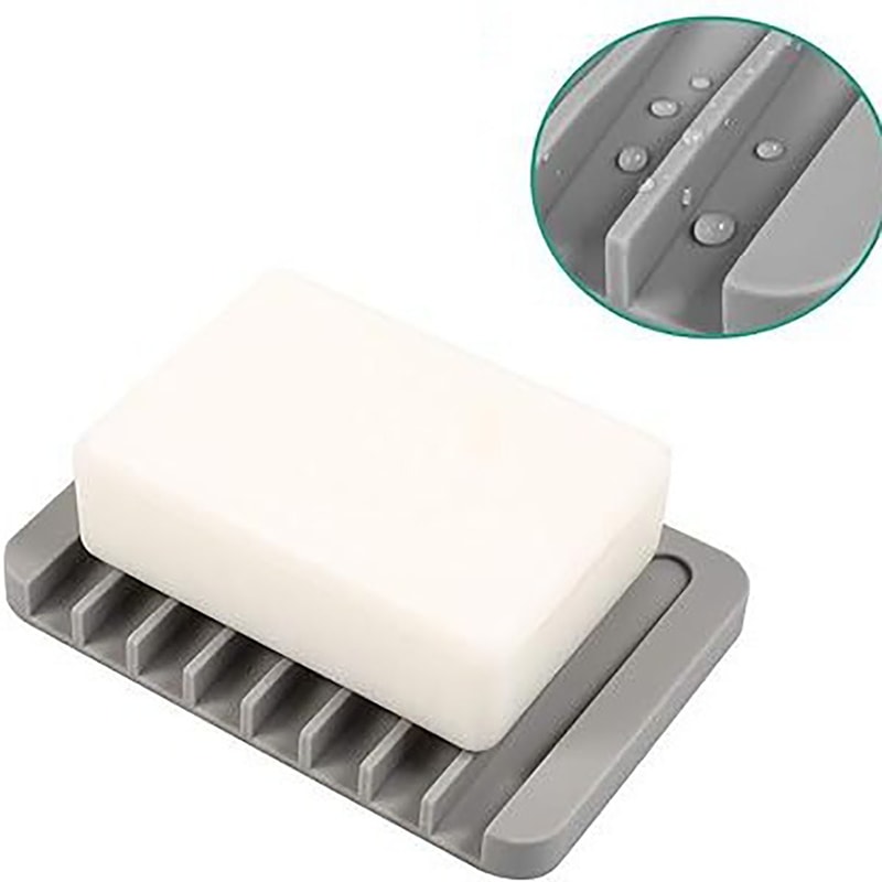 Durable Silicone Soap Holder Tray Soap Box Storage Plate For Bathroom Sink Draining Sponge Shower A 0