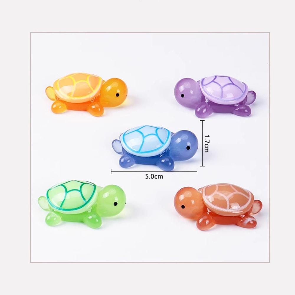Luminous Mini Turtle Garden Home Decoration Glowing 3D Animals Micro Landscape Ornament 6