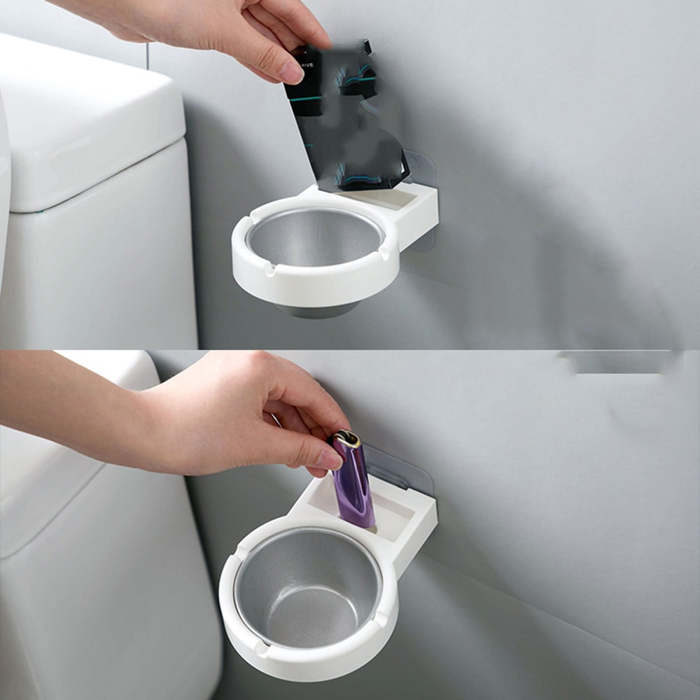 Stylish Wallmounted Stainless Steel Ashtray For Home Or Office Use 2