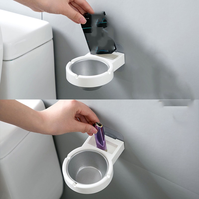 Stylish Wallmounted Stainless Steel Ashtray For Home Or Office Use 2