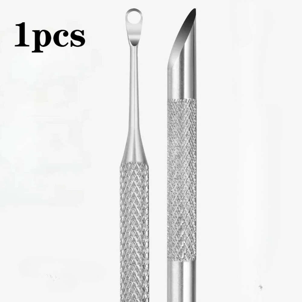 Stainless Steel Remover Manicure Sticks Tool Doubleended Bevelled Nail Grinding File Circle Beveled 5