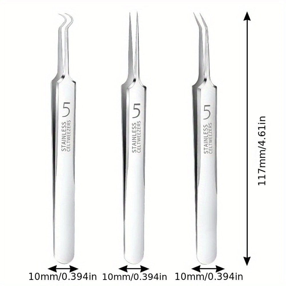 Stainless Steel Acne Extractor Set Hypoallergenic Beauty Tweezers For Clear Skin EasyToUse Ideal Fo 6