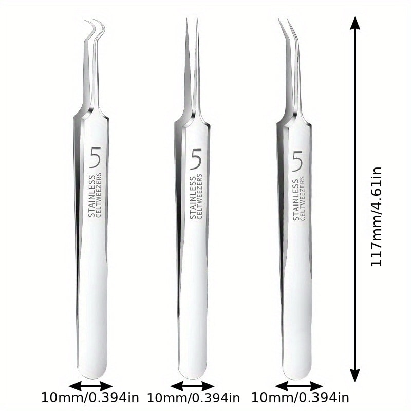 Stainless Steel Acne Extractor Set Hypoallergenic Beauty Tweezers For Clear Skin EasyToUse Ideal Fo 6