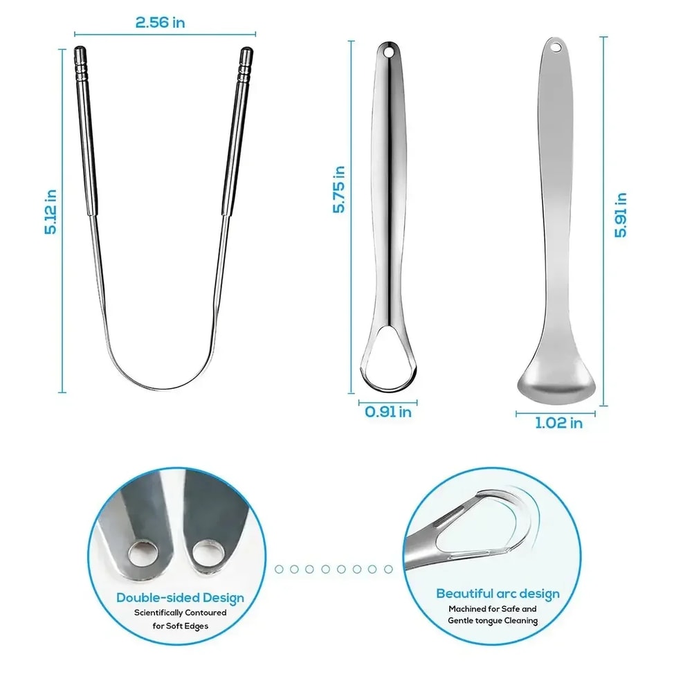 Portable Stainless Steel Premium Metal Tongue Scraper Cleaner Tongue Scrapers Brushes For Adults An 5