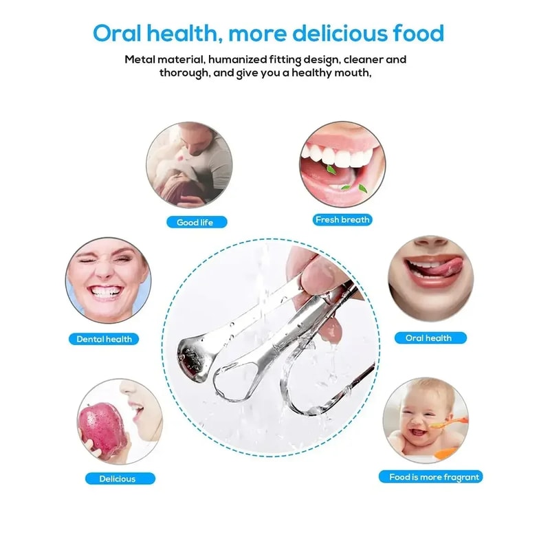 Portable Stainless Steel Premium Metal Tongue Scraper Cleaner Tongue Scrapers Brushes For Adults An 1