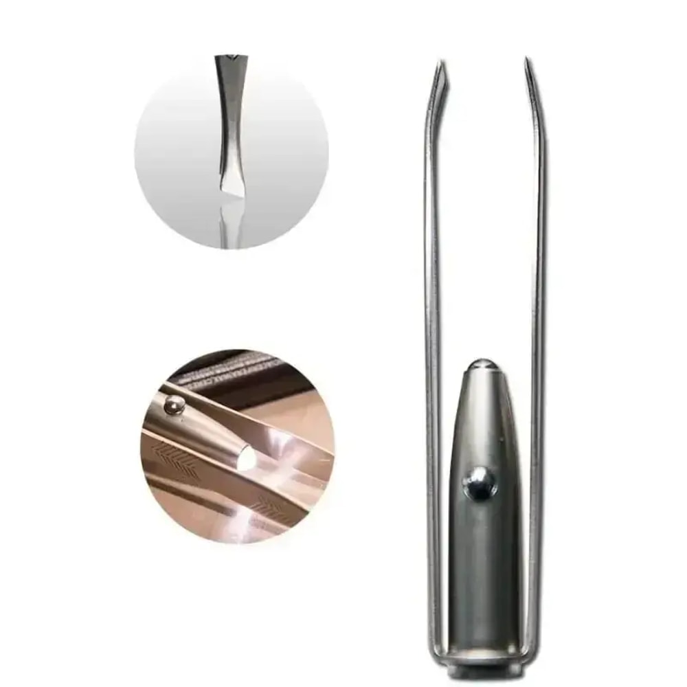 LED Makeup Tool With Stainless Steel Eyelash Eyebrow Tweezer Set Smart Design Portable LED Light Ha 0