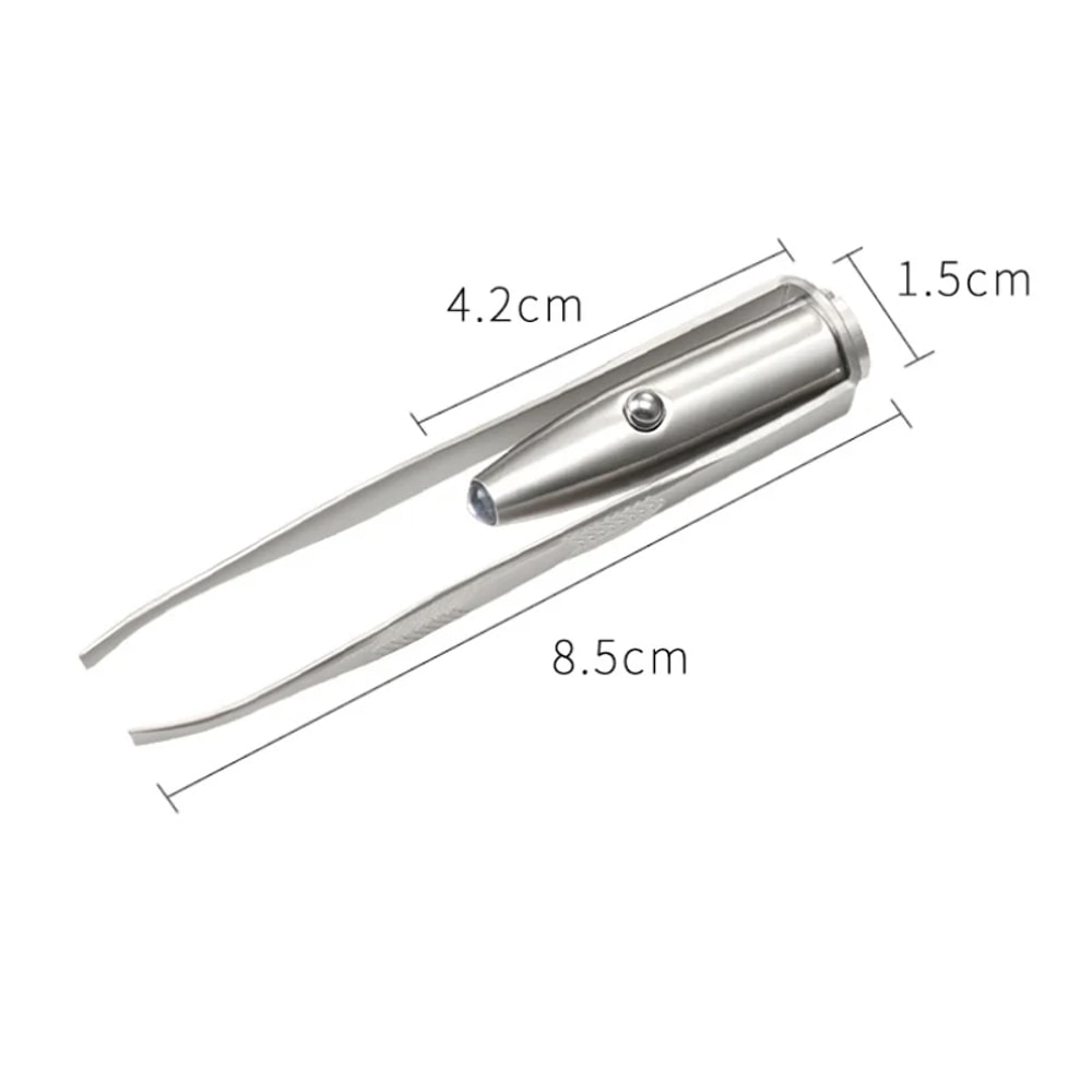 LED Makeup Tool With Stainless Steel Eyelash Eyebrow Tweezer Set Smart Design Portable LED Light Ha 5
