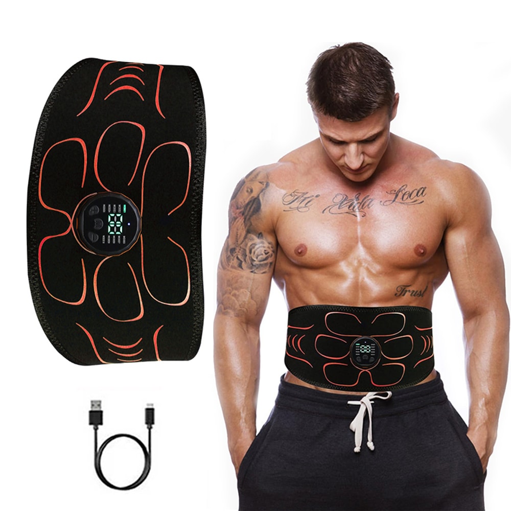 EMS Abdominal Muscle Trainer ABS Stimulator Waist Slimming Belt Weight Loss USB Rechargeable Muscle 0