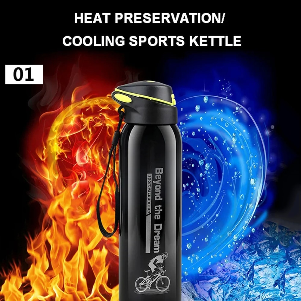 Outdoor Sport Cycling Water Bottle Vacuum Stainless Steel Thermo Drink Mug For Travel And Cycling 1