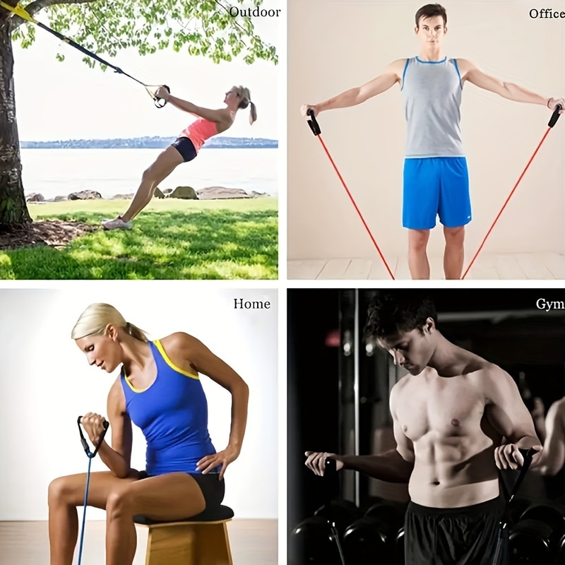 Exercise Bands With Handles Resistance Bands For Strength Training Equipment For Men Women 3