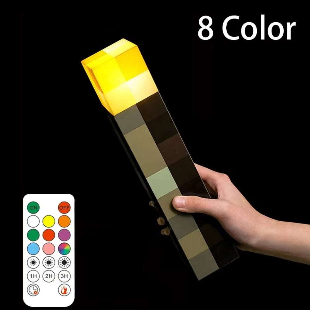 USB Rechargeable Brownstone Torch LED Night Lights Table Light For Game Room Decoration Kids Birthd 6