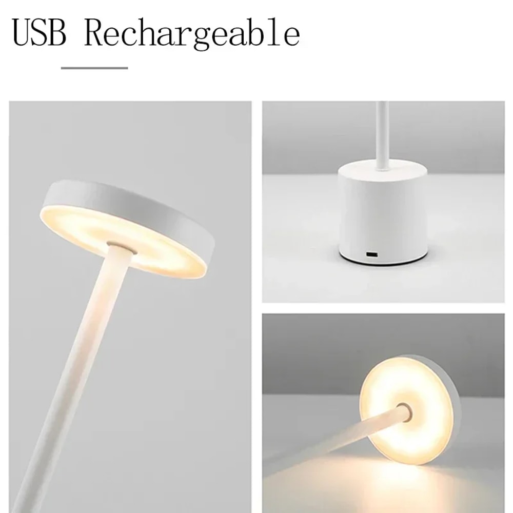 Rechargeable LED Table Lamp Touch Switch Night Light Type C Portable For Club Bar Room Ambient Deco 1
