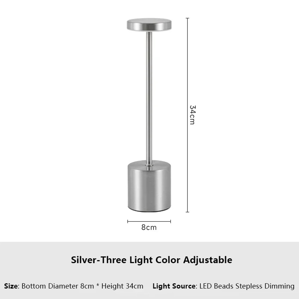 Rechargeable LED Table Lamp Touch Switch Night Light Type C Portable For Club Bar Room Ambient Deco 7