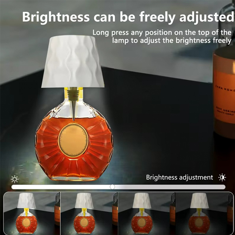 Touch Control Wireless Wine Bottle LED Lamp TypeC Charging Dimming Night Light For Bars And Cafes 3