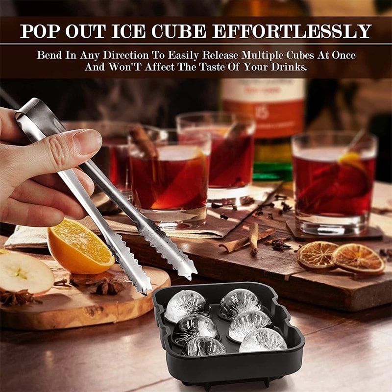 Reusable Whiskey Ice Mold Ball Large Ice Cube Trays Silicone Ice Cube Molds For Freezer With Lid Di 1