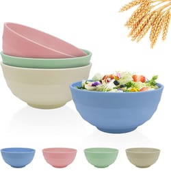 lightweight unbreakable wheat straw cereal bowls set for soup salad snack noodle and fruit