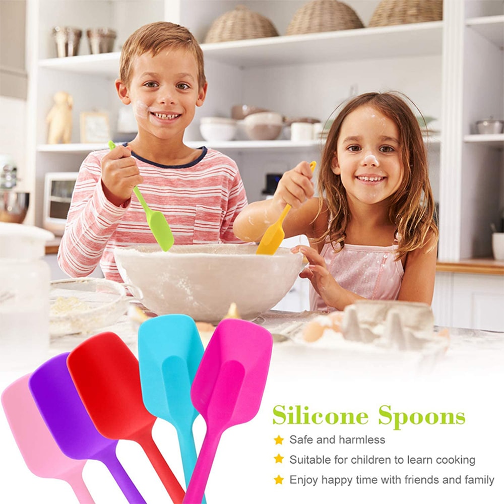 Silicone Spatulas Flexible Scrapers NonStick Spoonula Heat Resistant Baking Mixing Tool 3
