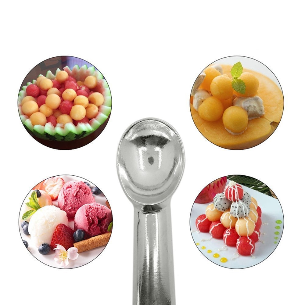 Nonstick AntiFreeze Ice Cream Scoop Ice Cream Tools Set Aluminum Ice Cream Spoon And Melon Ball Coo 2