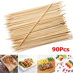 bamboo bbq skewers, natural bamboo sticks for kabobs, grilling, and appetizer barbecue use