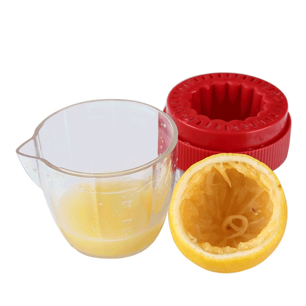 Lemon Squeezer With Lid Plastic Manual Orange Juicer Citrus Press Cup With Pour Spout For Easy Frui 3
