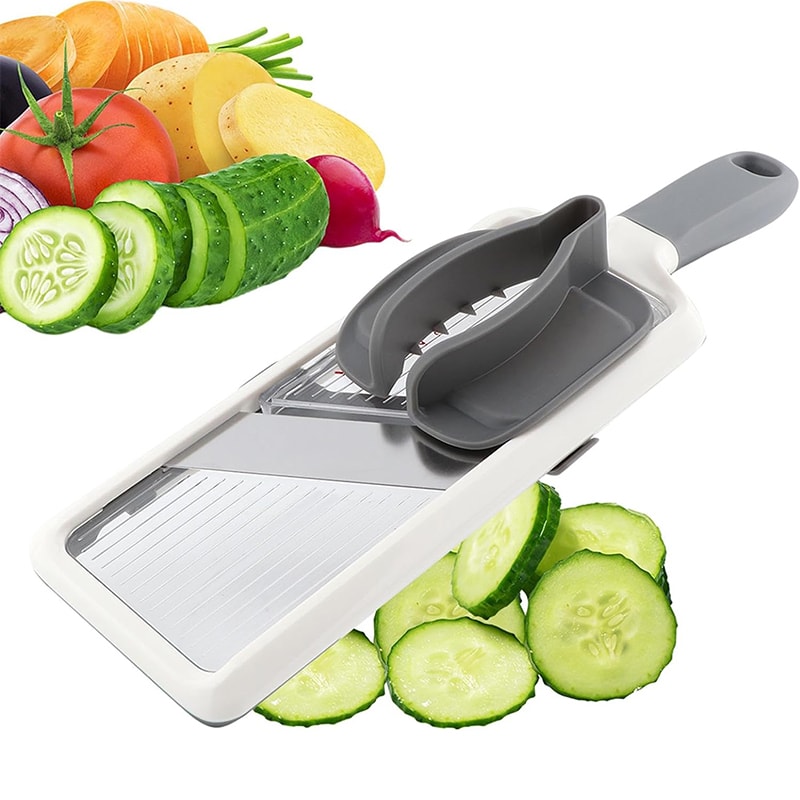 Adjustable Multi Handheld Mandoline Slicer Kitchen Veggie Chopper with Stainless Steel Blade Cheese Grater